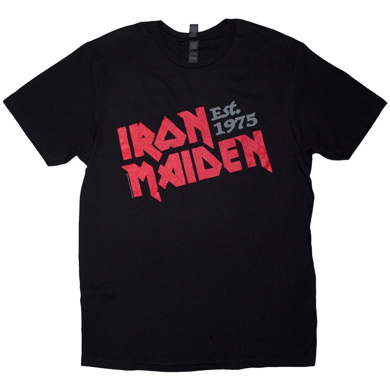 Iron Maiden Est. 1975 Slanted Logo T shirt - NEW M