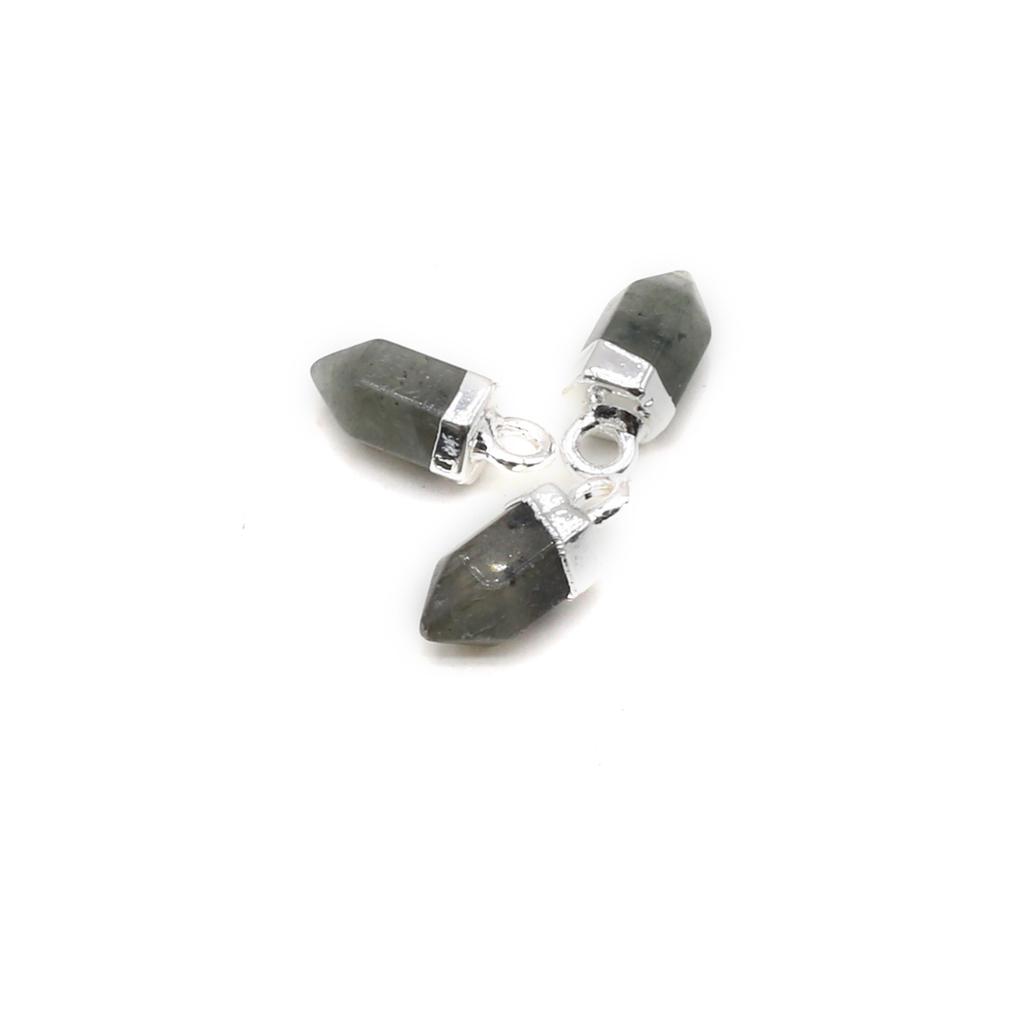 1 Stück kleiner sechseckiger Kegel-Anhänger aus Naturstein, Damen-Herren-Charms für DIY-Schmuckzubehör, Muttertags-Ostergeschenke, 5 x 13 mm