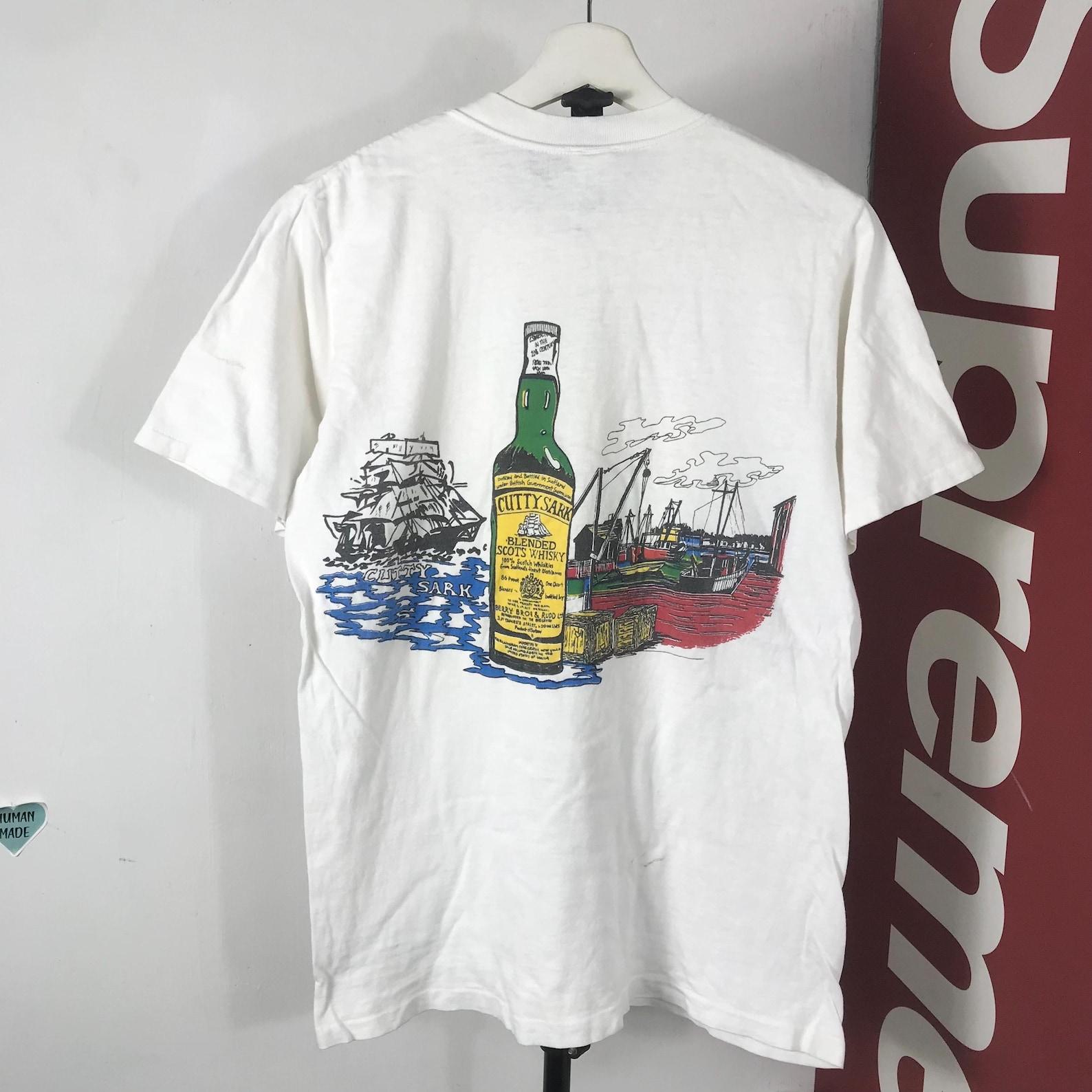 Vintage original 70s handprinted scots whisky scotland beer shirt / 70s shirt / old tee / vintage 70s shirt / single stich M