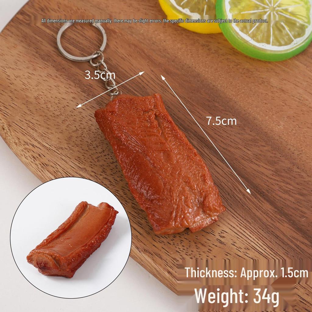 Realistic Steak Model Keychain and Bag Pendant