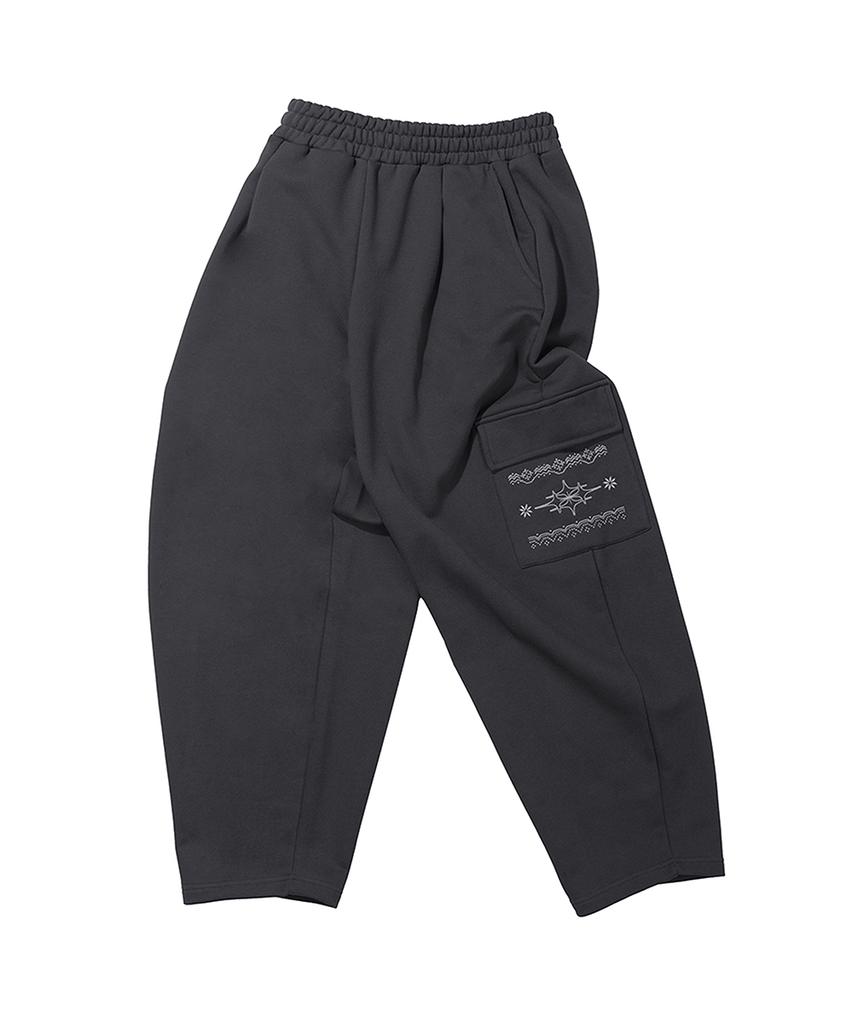 GAKKAI UNIONS Nostar One-Pleat Balloon Sweat Cargo Pants Magnet Gray