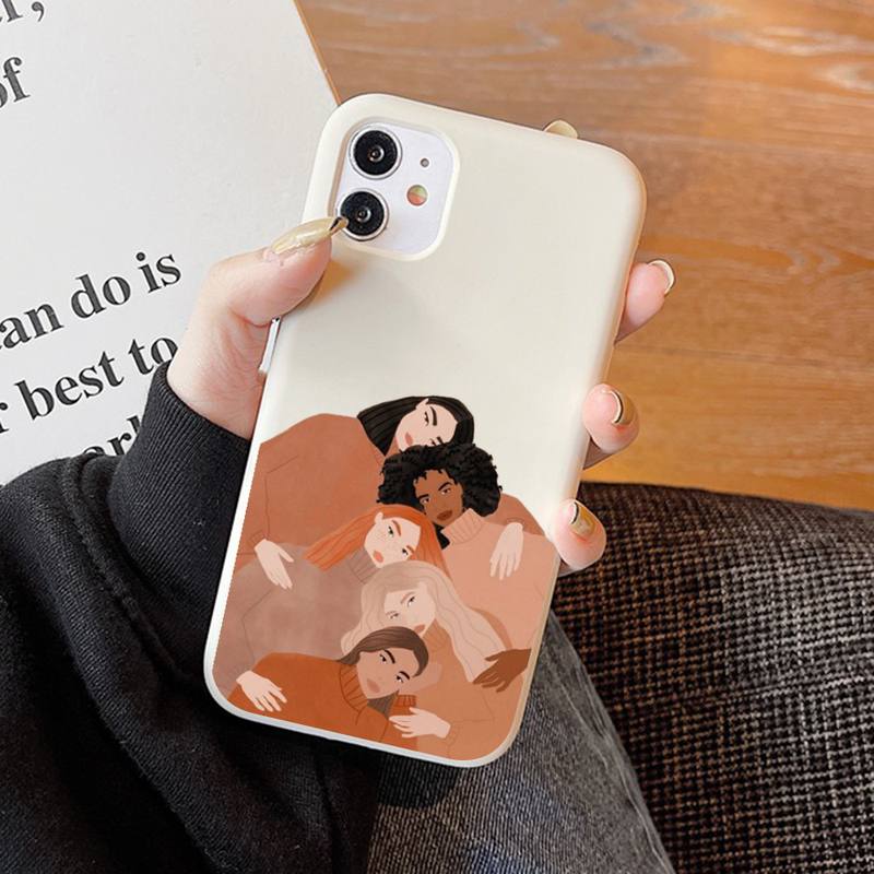 Feminist Feminism Aesthetics Girl Power Phone Case Soft Solid Color for iPhone 11 12 13 Mini Pro XS MAX 8 7 6 6S Plus X XR