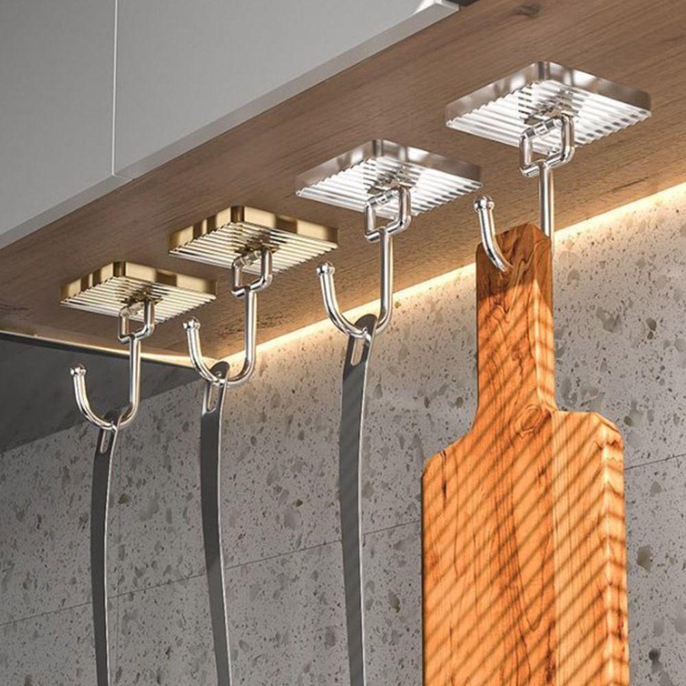 5 Stück Wandmontierter Wandhaken Selbstklebend Wasserdicht Badezimmerhaken Hängender Quadratischer Schlüsselanhänger Haken Badezimmerbeschläge