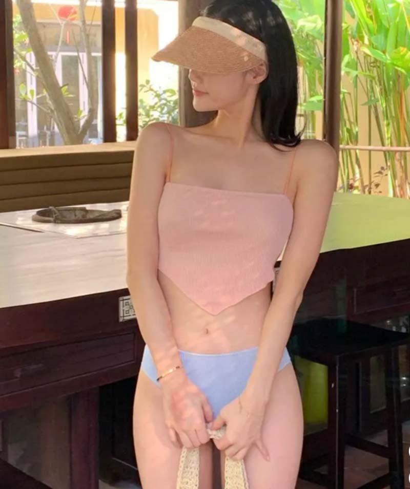 Women's Sexy Spaghetti Strap Split Swimsuit - Body-hugging Belly Covering Resort Wear