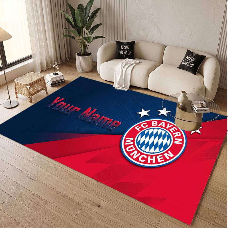 Custom Rug Bayern Munich Pattern Print Name Text Soft Non‑Slip Floor Carpet for Home Indoor Decoration