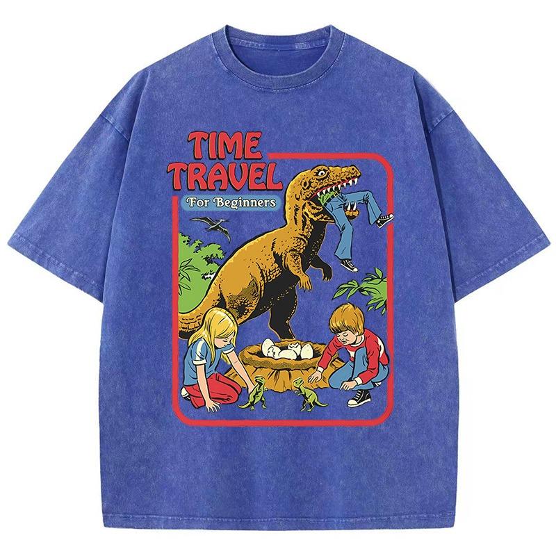 Dinosaurierbaby-Diebstahl Gefangen Angespült Retro T-Shirts Baumwolle Lässig Kurzarm Mode Atmungsaktiv Locker Übergröße T-Shirt