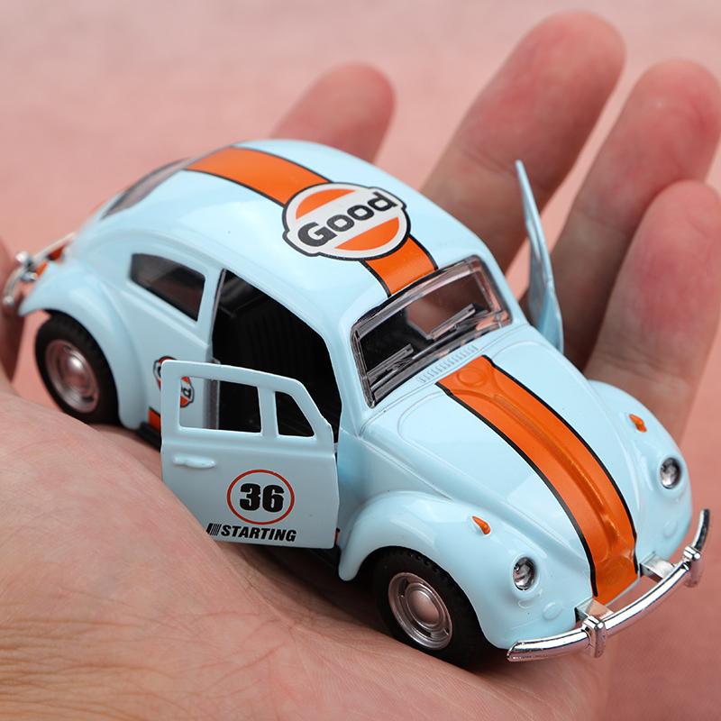 (Bagged) 1:38 Classic Retro Alloy Beetle, Cute Alloy Pull-back Car, Children's Toy, Adorable Antique Style