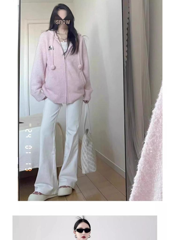 Damskie spodnie dresowe micro-flare z wysokim stanem dla niskich kobiet - Wyszczuplające, casualowe, długość 145 cm, spodnie wiosenno-jesienne.