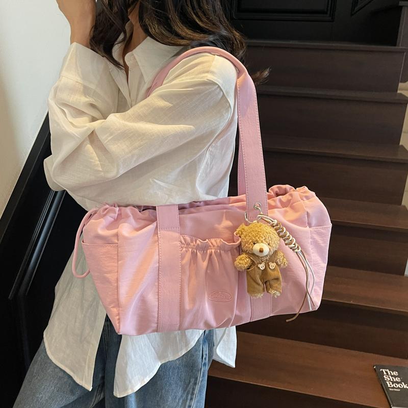

Women s Bag Pleated Nylon Bag Shoulder Tote Bag чёрный