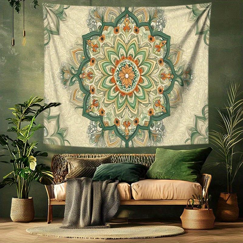 Lotusblumenmuster Digitaldruck Polyester Wandteppich geeignet für den Einsatz in Wohnzimmern Schlafzimmern Büros Bars Partys