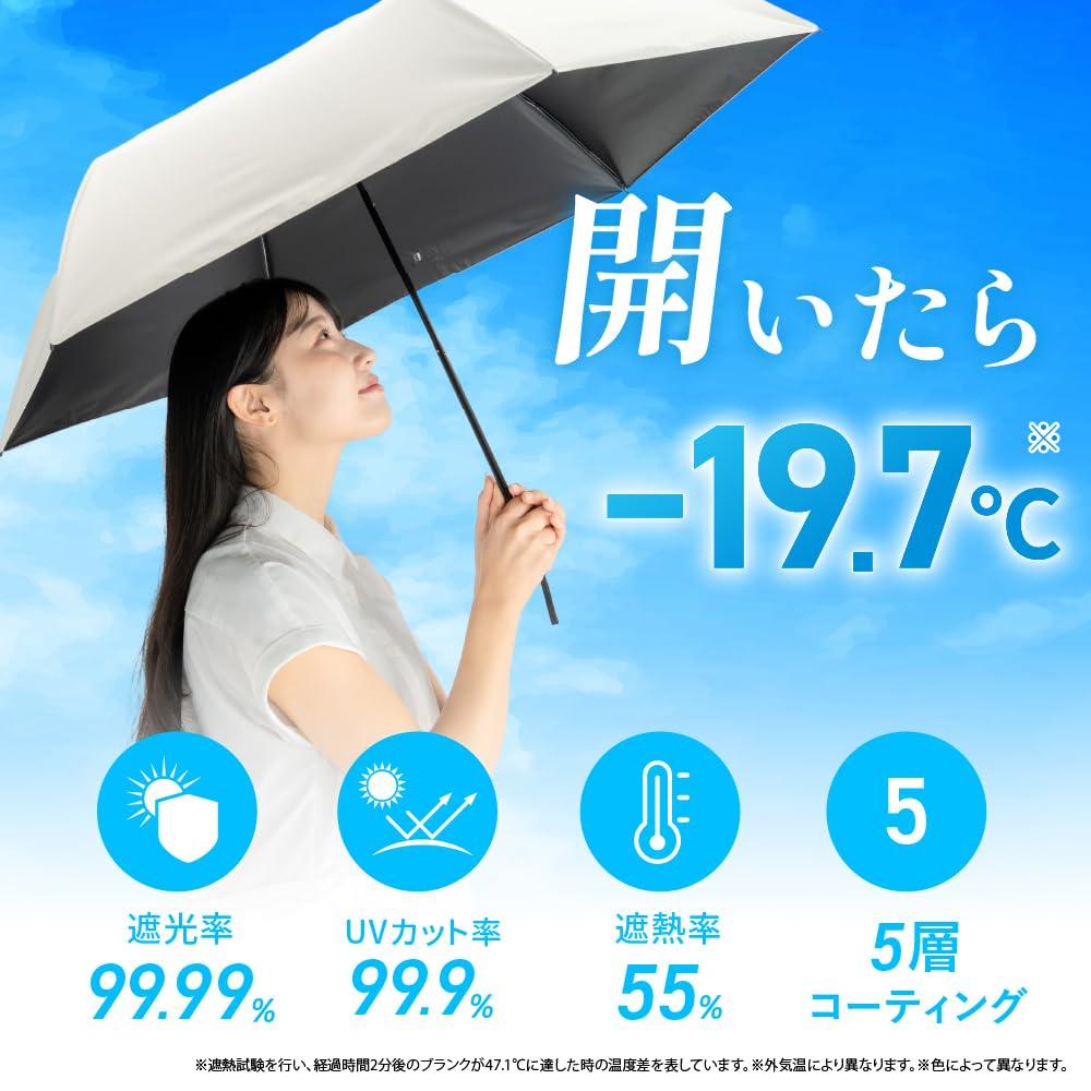 Special Order PROTECT U for Both Sunny and Rainy Folding for UV Rain UV Sunburn Black [WEGO] [-19.7℃] 55cm, Days, Umbrella, Business, Portable,