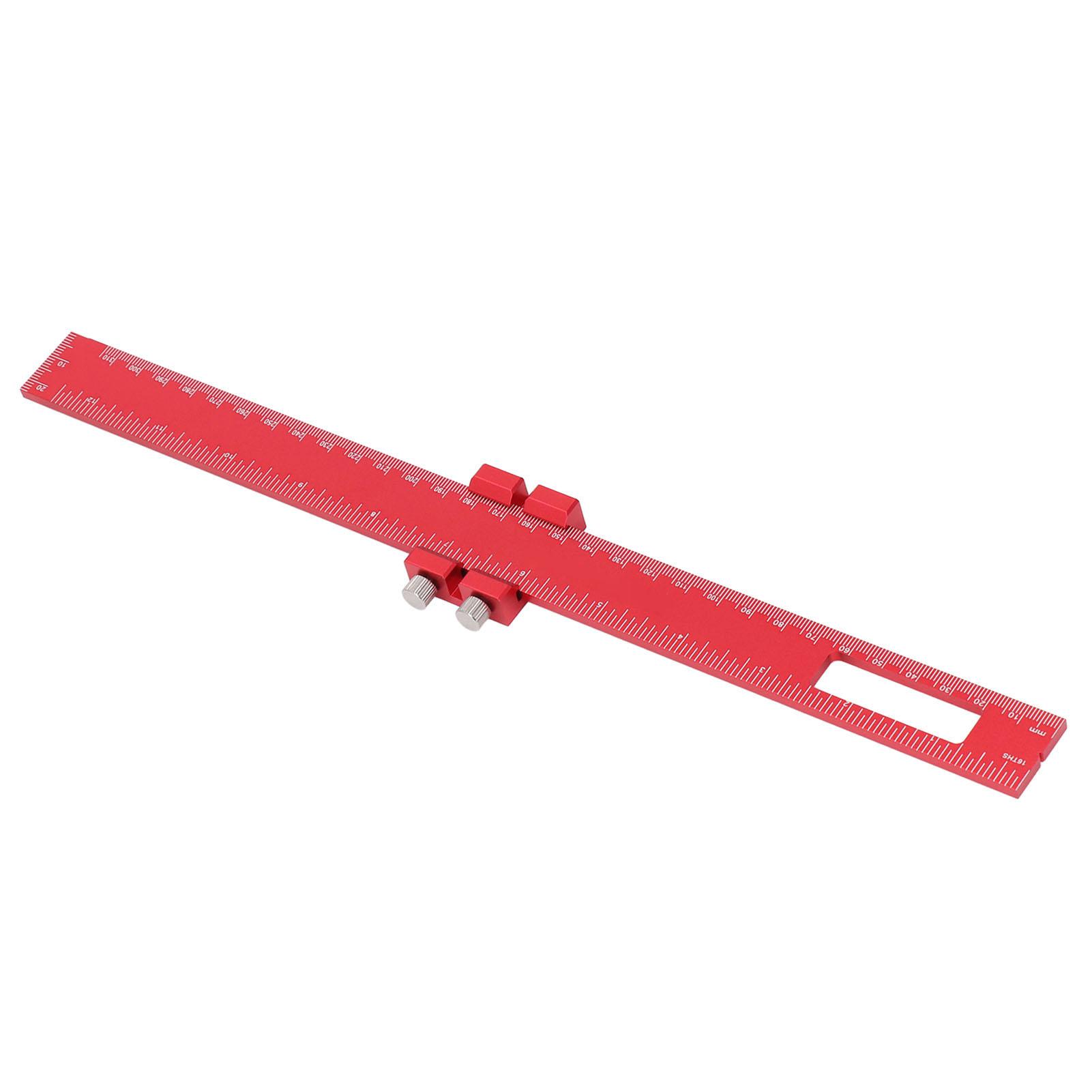 

Woodworking Pocket Ruler 12in Multifunctional Metric Inch Woodwork Adjustable Sliding Ruler