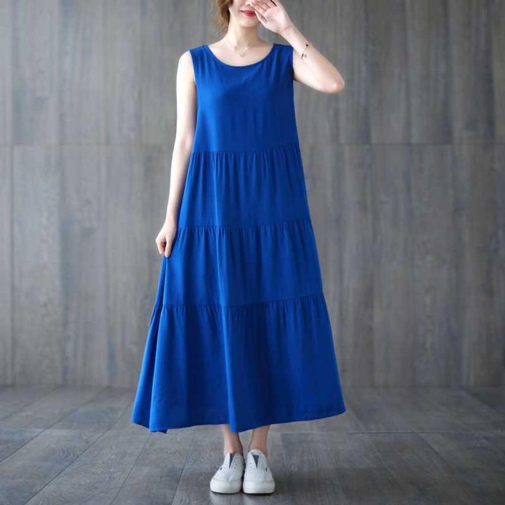 Sleeveless Vest Style Long Dress