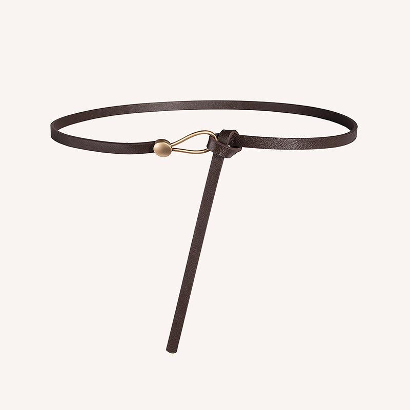 Simple Versatile Belt Knotted Skirt Belt Women's Belt Versatile PU Thin Belt