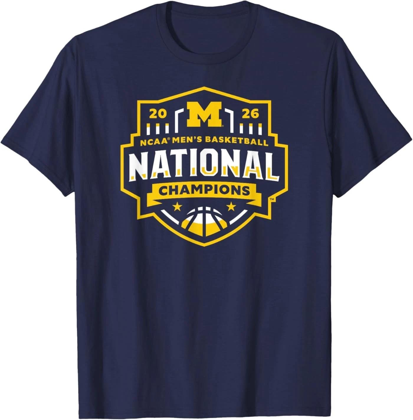 Michigan Wolverines National Champs 2026 Basketball Icon T-Shirt S