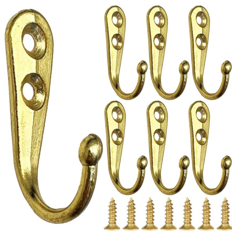 1/20pcs Vintage Hooks Small Antique Wall Hanger Curved Buckle Horn Lock Clasp Hook For Wooden Jewelry Box Furniture Home Decor