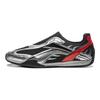 Li Ning Filin Racing Slip-On Chinees Nieuwjaar Sport Comfortabel Slijtvast Schokabsorberend Lage Casual Schoenen Heren casual schoenen Zwart Zilver AGLW059-1