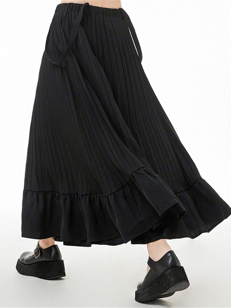 XITAO Solid Color Pleated Suspender Dress WLD8071