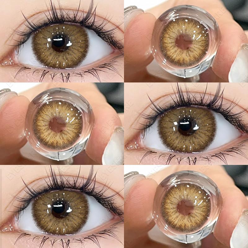 COD Eyeshare 1 Pair Blackspot Gray Contact Lenses for Eyes Natural Brown Eye Softlens Yearly Blue Lens Green Contacts