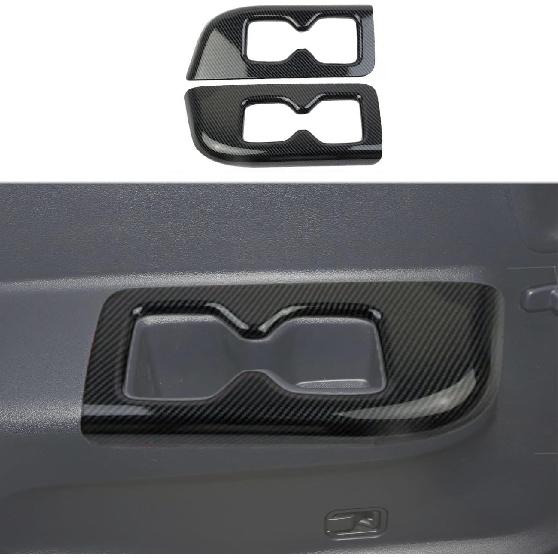 Korlot Carbon Fiber Inner Rear Third Row Cup Holder Trim Cover Panel Kit Accessories for 2020-2025 Hyundai Palisade