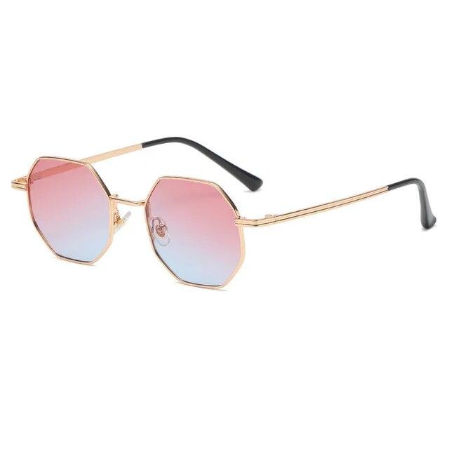 Luxusní čtvercové sluneční brýle Muž Žena Móda Malý rám Polygonové sluneční brýle kovové Vintage Retro Octagon Gafas De Sol