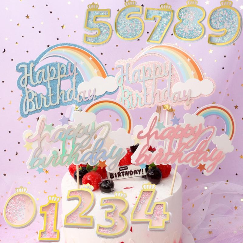 

10 шт прозрачный блестящий номер торта с блестками для детского душа на день рождения украшение свадебного торта верхние флажки цифровые торты десерт декор