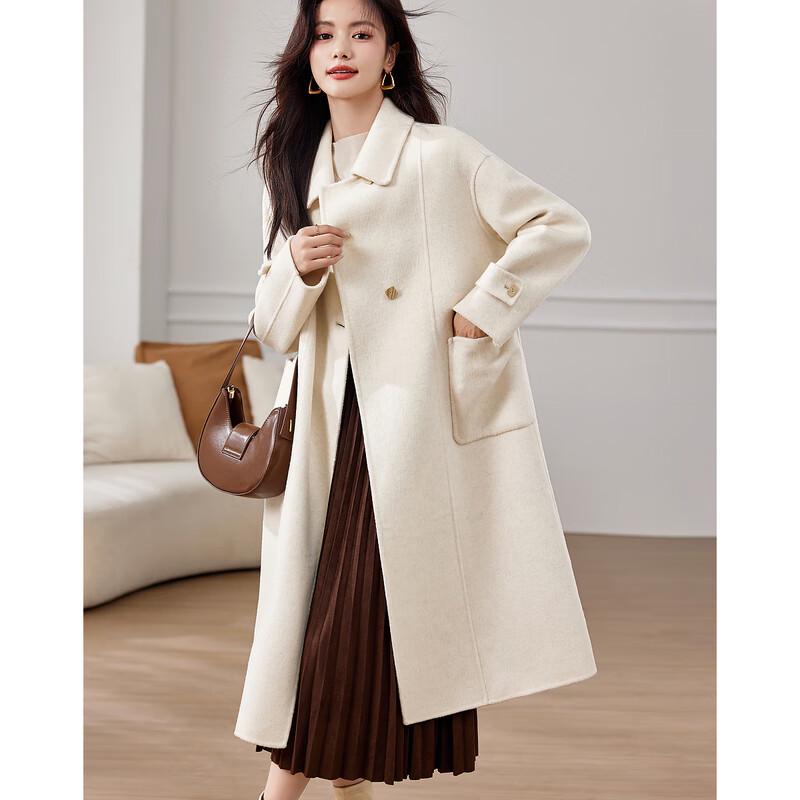 

Women s Elegant Mid-Length Wool Blend Coat S