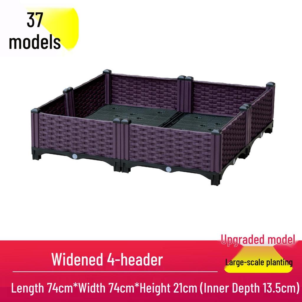 Outdoor Flower & Vegetable Planter: Large Rectangular Plastic Box for Balcony & Rooftop Gardening