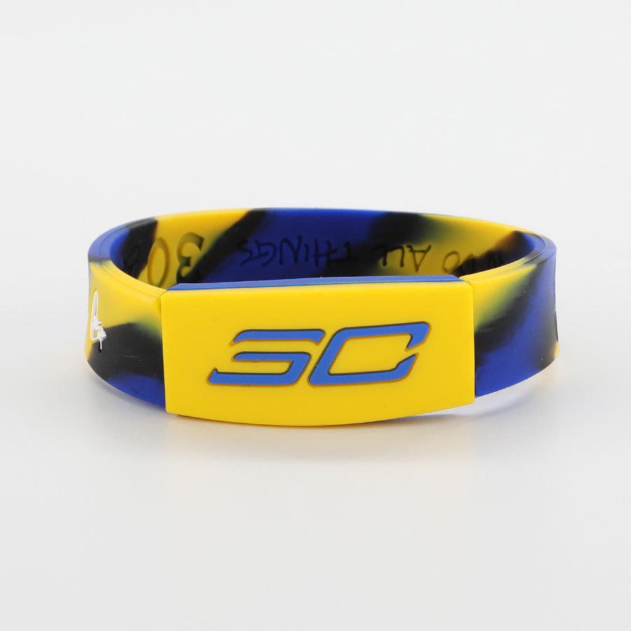NBA Luminous Silicone Bracelet: Curry, Durant, James, Irving Edition, 20cm Snap Closure.