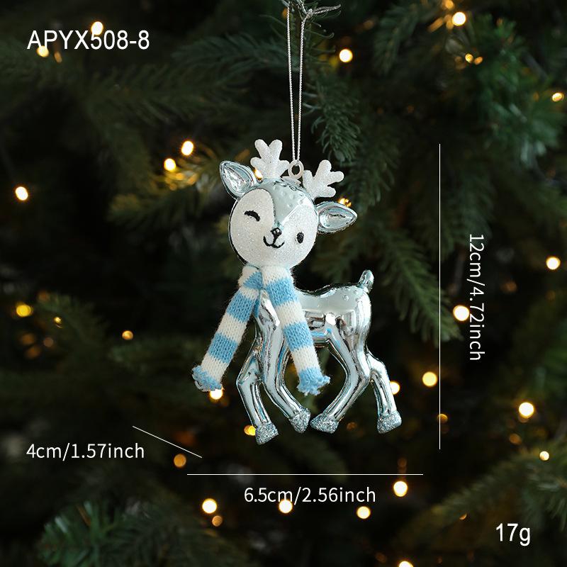New Year Christmas Decorations Blue Plastic Pendant Christmas Tree Window Decoration Cartoon Decoration Scene Arrangement