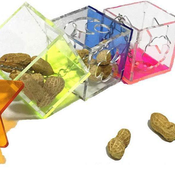 Parrot Foraging Toy: Acrylic Fruit Birdcage Accessory - Educational and Cute Bird Toy