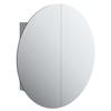 VidaXL Bathroom Cabinet Round Mirror and LED Storage Cabinet Vanity Unit Toilet Home Interior Grey 345589