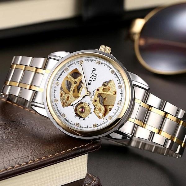 JPM Men's Automatic Metal Watch Leather Watch MWA3,Korean popular watches