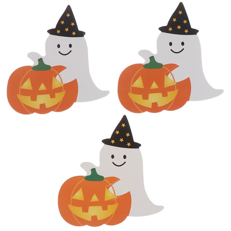 50Pcs/Lot Ghost Pumpkin Diy Halloween Gift Candy Paper Cards Lollipop Cards