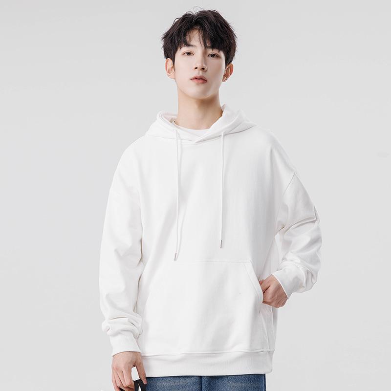 Hooded Sweater Men's Spring and Autumn Student Long-sleeved Bottoming Shirt Loose Casual Solid Color Sweater Men's