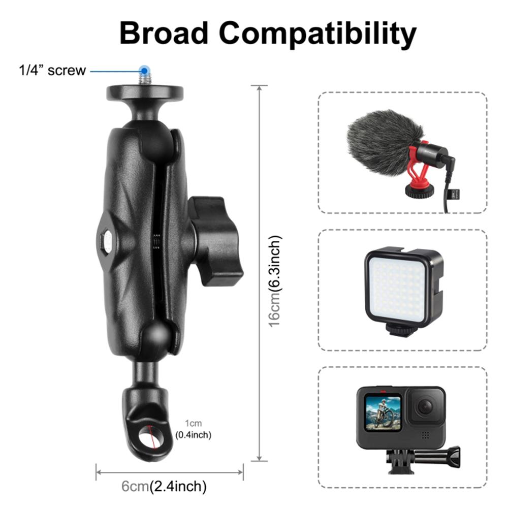 PULUZ PU702B For GoPro Action Camera Motorcycle/Bicycle Mirror Mount Aluminum Alloy Adjustable Bracket