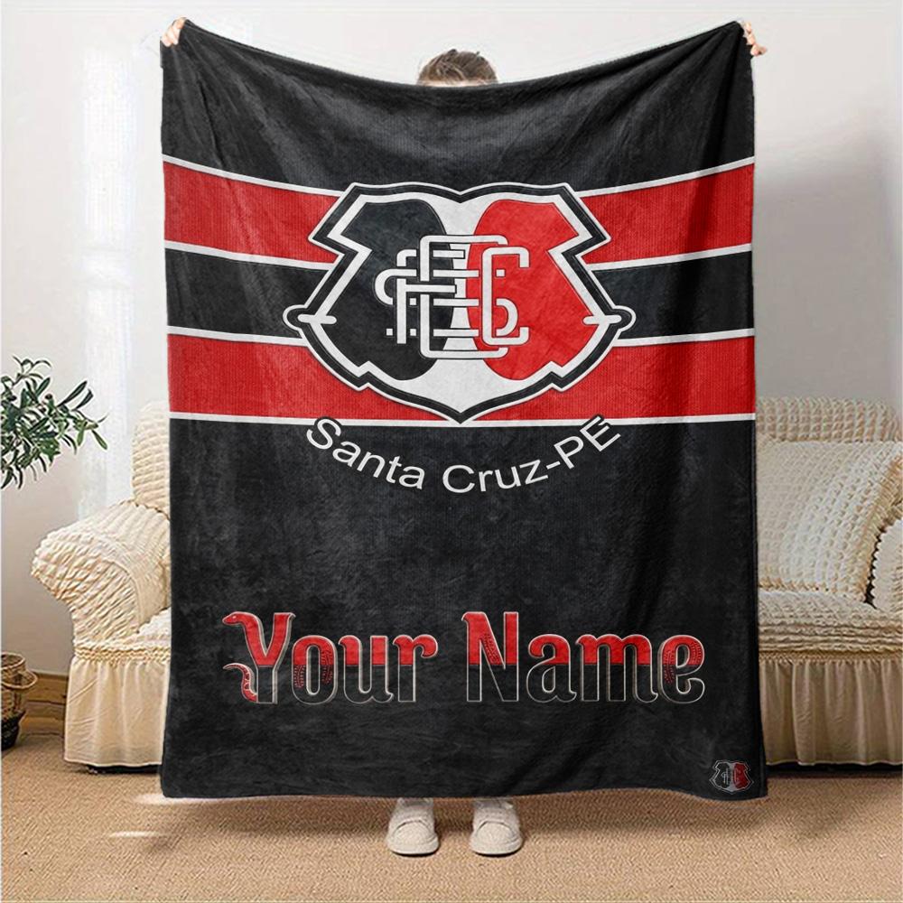 Name Custom Santa Cruz Print Flannel Blanket High Quality Warm Comfortable Cover for All Seasons Perfect for Gifts Home Decor