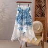 Tie-Dye French Retro Puffy Multi-Layer Flower Skirt