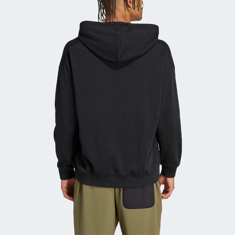 Adidas Mikina s kapucí s potiskem písmen, unisexová, černá HT2113