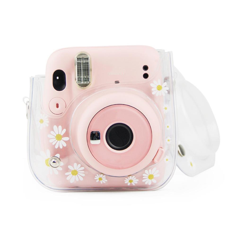 Transparent Daisy Case for Instax Mini 11 9 8 PVC Camera Bag Protective Cover