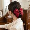 Elegant Bowknot Net Bun Hair Cover Multiple Colors Net Bun Snood Spring Clip  Vocational Work