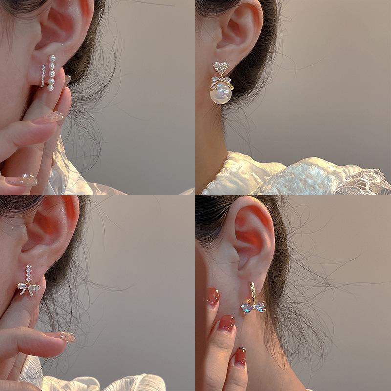 925 Silver Needle Pearl Earrings Design Temperament Earrings Exquisite Retro Ear Jewelry