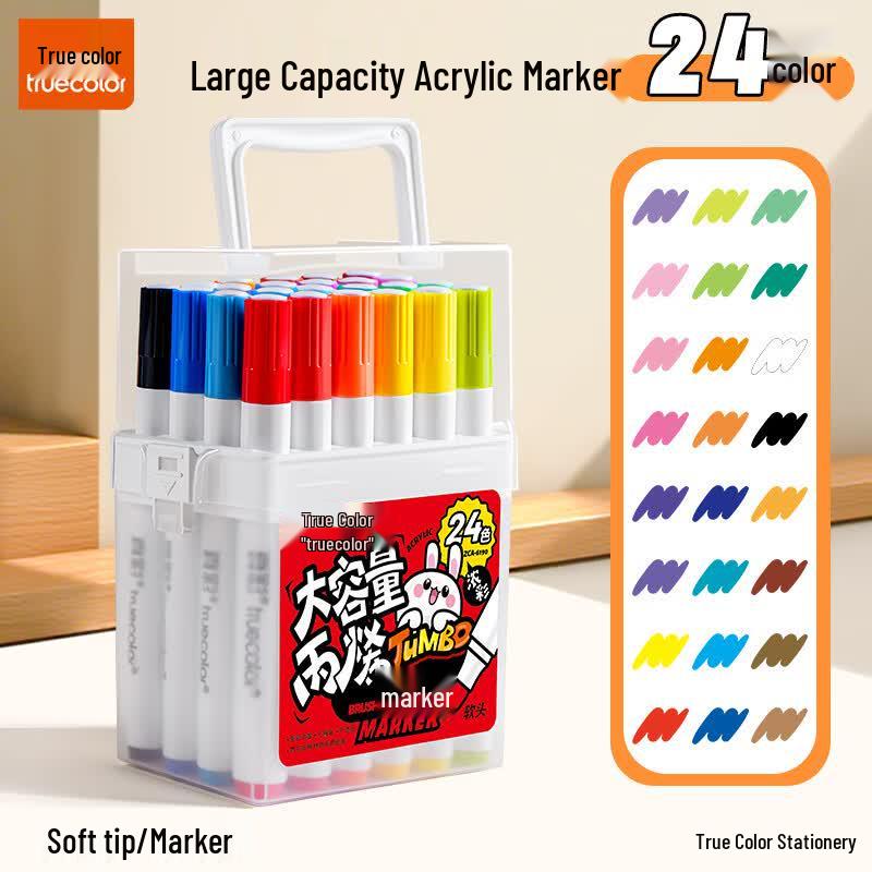 TRUECOLOR Soft-Tip Washable Acrylic Markers for Kids