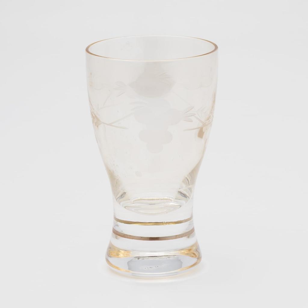 Otsuka Glass "Colorful Poem" Sake Glass, Approximately 70ml, Long Cup, Hana Kiriko Amber Brown, Made In Japan, 07603-15-1AMB-1P