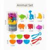 Multiple Colors Rainbow Counting Toy Bear & Dinosaur Shapes Classification Toy  Family Play