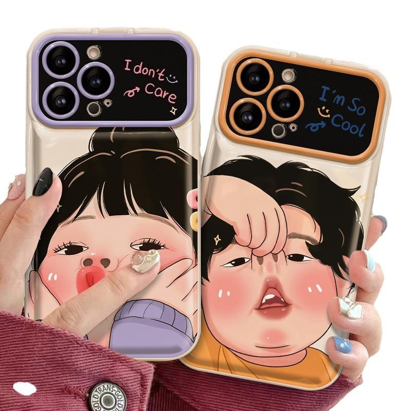 Applicable to Apple 11 funny couple avatar iPhone11promax flip mirror 11/111 silicone phone case