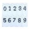 Line Numbers 0-9 Candles Birthday Party Scene Decoration Arrangement Black Printed White Striped Number Candles