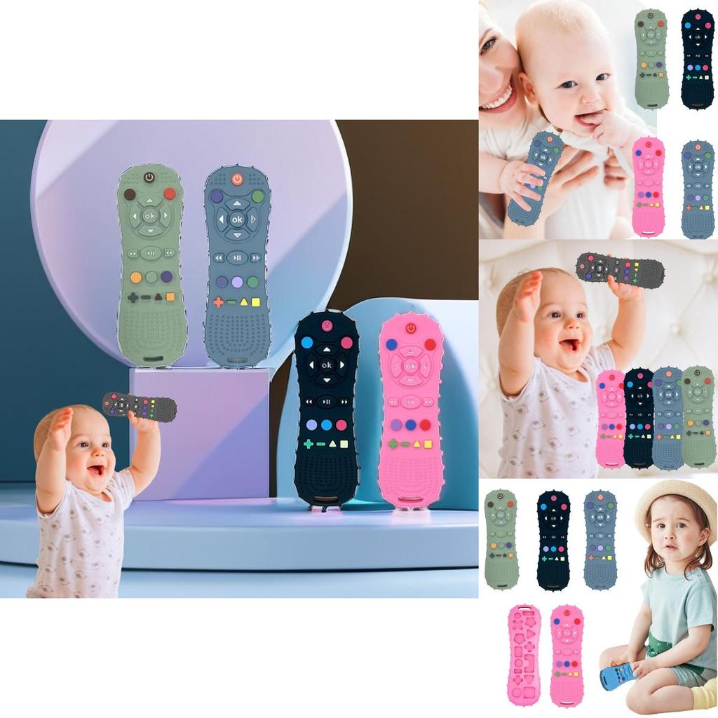 Infant Teething Toy With Colorful Buttons Soft And Chewy Food Grade Silicone 15*5cm