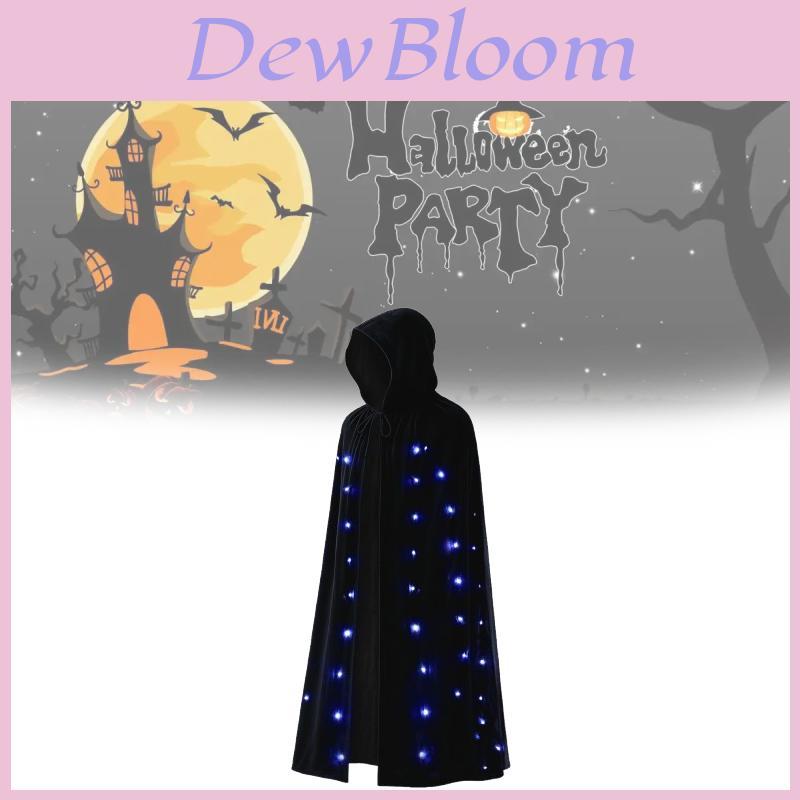 Adult Demon Cosplay Cloak With Led Light And Velvet Material For Halloween Costume Party