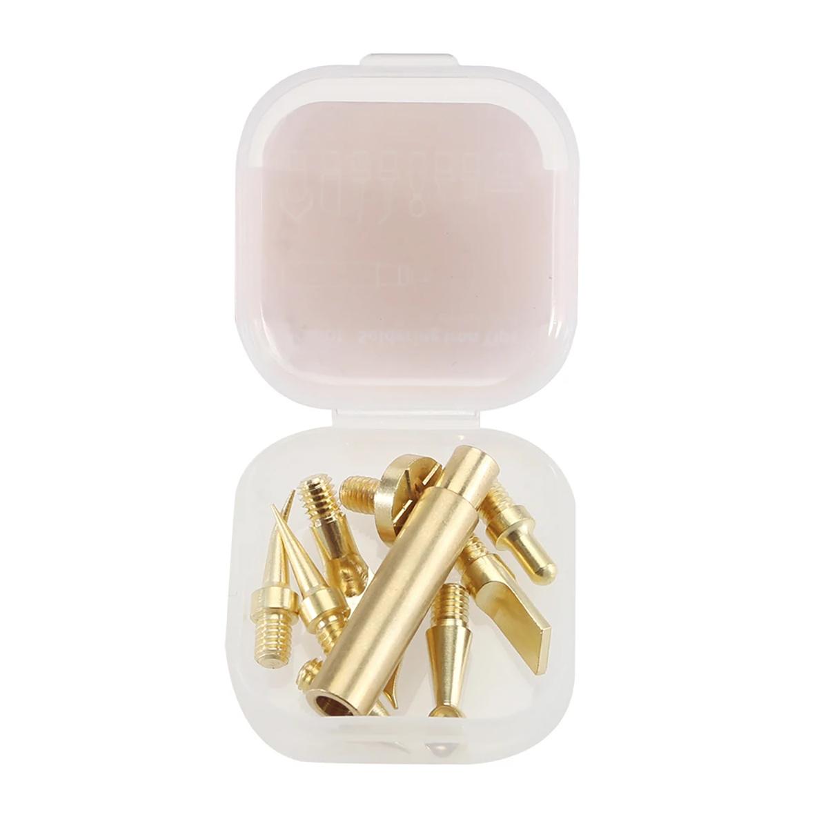 

9 шт. нагревательная вставка гайка железный наконечник латунный термоплавкий нагревательный набор вставной инструмент наконечник паяльника 3D-печать финишный инструмент обрезные головки